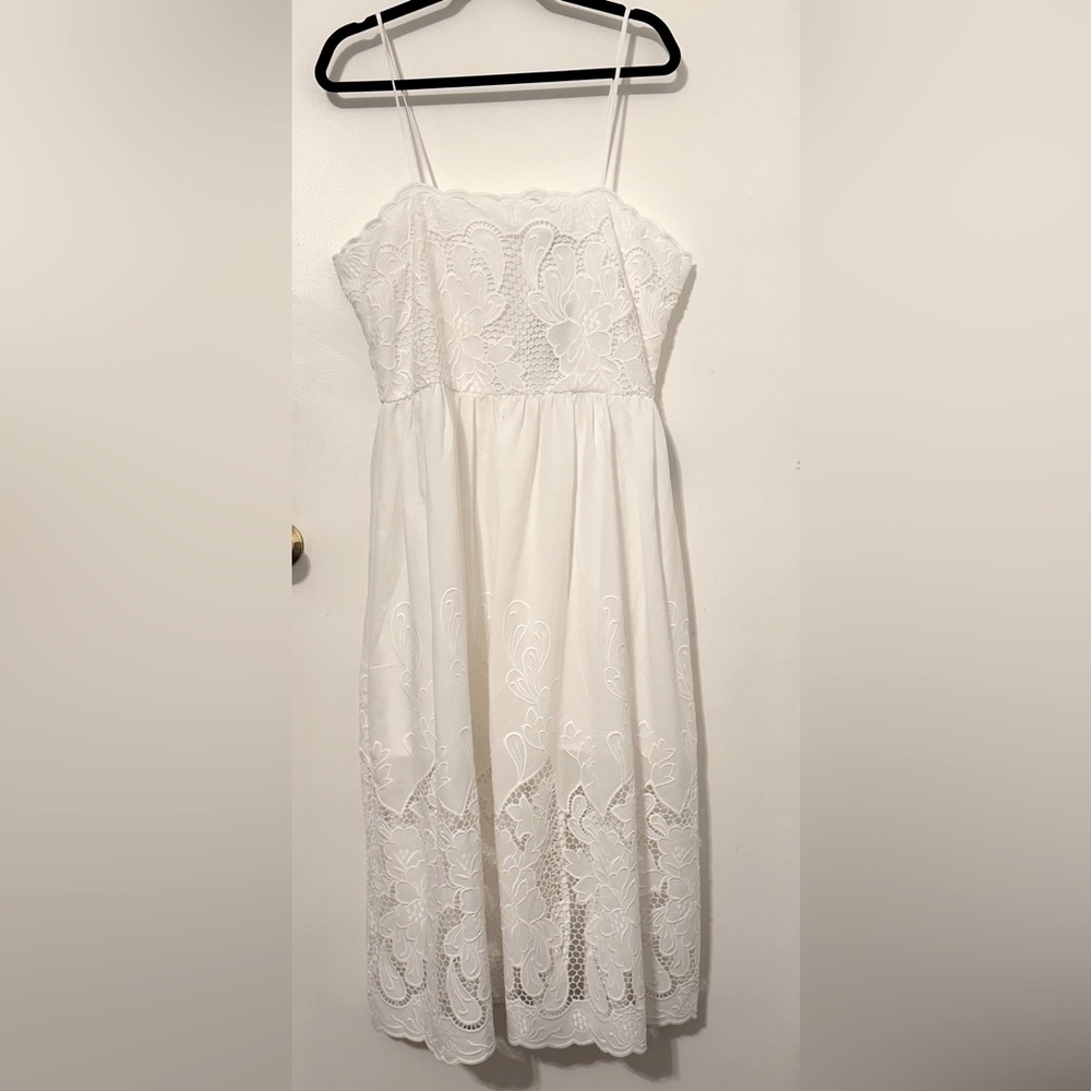Express White Embroidered Dress